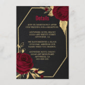 Bordeaux-goldfarbene geometrische schwarze Details Begleitkarte (Vorderseite)