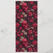 Bordeaux Gothic Paisley Wedding Menükarte (Rückseite)