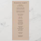 Bordeaux Gothic Paisley Wedding Programm (Rückseite)