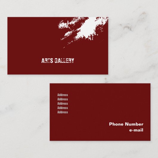 Bordeaux Grunge Smudge Template Business Card Visitenkarte (Vorne/Hinten)
