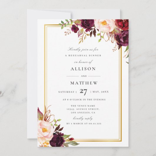 Bordeaux Herbst Probe Einladung (Vorderseite)