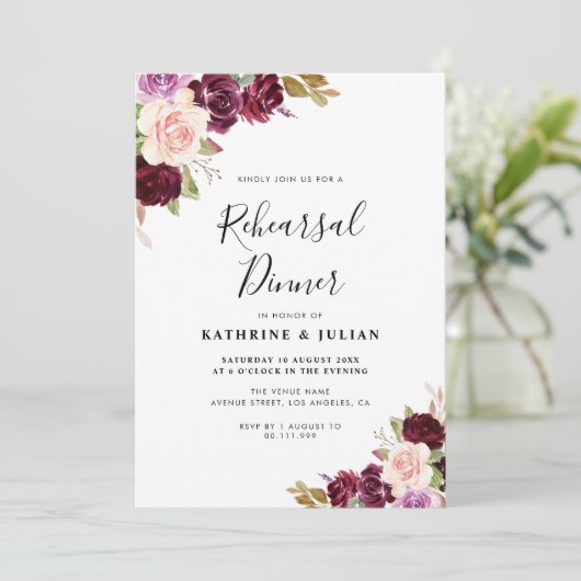 Bordeaux Herbst Probe Einladung (Stehend Vorderseite)