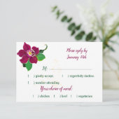 Bordeaux-Hibiskus-Blume - grün Blätter RSVP Karte (Stehend Vorderseite)