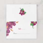 Bordeaux Hibiskus Blume grüne Blätter Platzkarte (Außenseite Aufgefaltet)