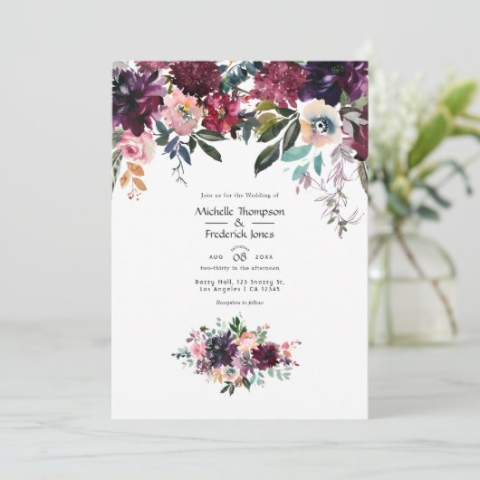 Bordeaux Highlights Einladung (Stehend Vorderseite)