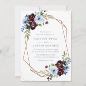 Bordeaux-Hochzeit Einladung (Vorderseite)