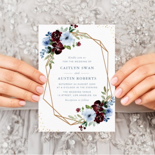 Bordeaux-Hochzeit Einladung