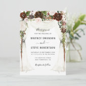 Bordeaux-Hochzeit Einladung (Stehend Vorderseite)