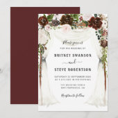 Bordeaux-Hochzeit Einladung (Vorne/Hinten)