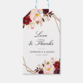 Bordeaux-Hochzeit Geschenkanhänger (Vorderseite)