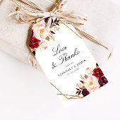 Bordeaux-Hochzeit Geschenkanhänger