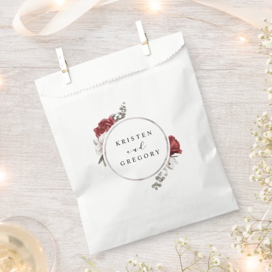 Bordeaux-Hochzeit Geschenktütchen (Ausgeschnitten)