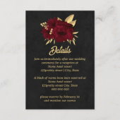 Bordeaux-Hochzeit mit goldenem Gold Begleitkarte (Vorderseite)