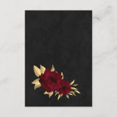 Bordeaux-Hochzeit mit goldenem Gold Begleitkarte (Rückseite)