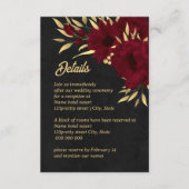 Bordeaux-Hochzeit mit goldenem Gold Begleitkarte (Vorderseite)