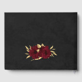Bordeaux-Hochzeit mit goldenem Gold Gästebuch (Rückseite)