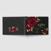 Bordeaux-Hochzeit mit goldenem Gold Gästebuch (Voll)
