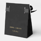 Bordeaux-Hochzeit mit goldenem Gold Geschenkschachtel (Rückseite)