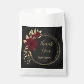 Bordeaux-Hochzeit mit goldenem Gold Geschenktütchen (Vorderseite)