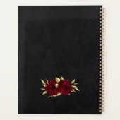 Bordeaux-Hochzeit mit goldenem Gold Planer (Rückseite)