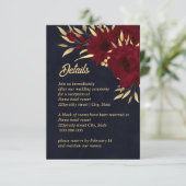 Bordeaux-Hochzeit und Goldmedaille Begleitkarte (Stehend Vorderseite)