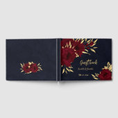 Bordeaux-Hochzeit und Goldmedaille Gästebuch (Voll)