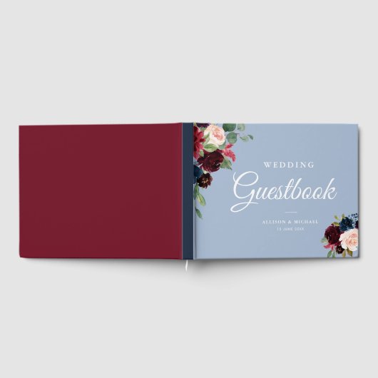 Bordeaux-Hochzeitsgast Gästebuch (Voll)