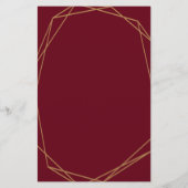 Bordeaux-Hochzeitsmenü (Rückseite)