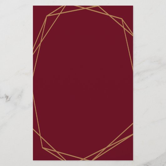 Bordeaux-Hochzeitsmenü (Rückseite)