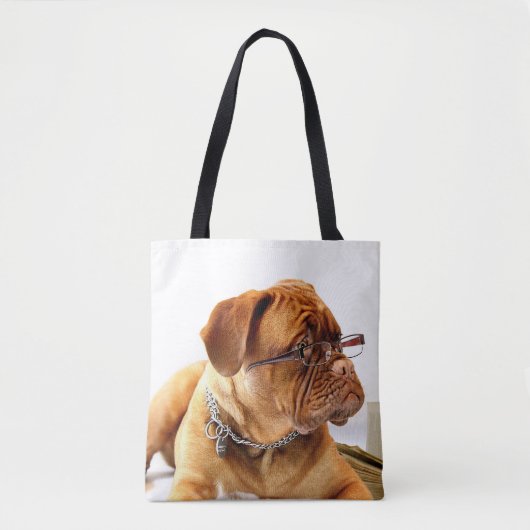 Bordeaux-Hund in den Gläsern Tasche (Vorderseite)
