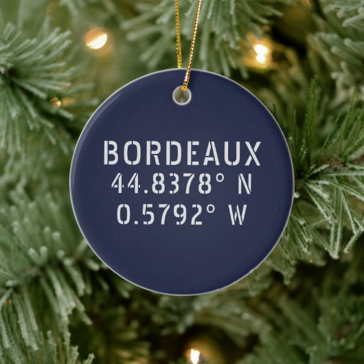 Bordeaux Latitude Länge individuell einstellbar Keramik Ornament (Baum)