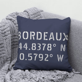 Bordeaux Latitude Longitude Kissen