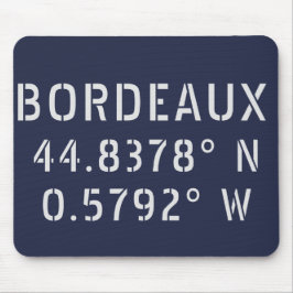 Bordeaux Latitude Longitude Mousepad