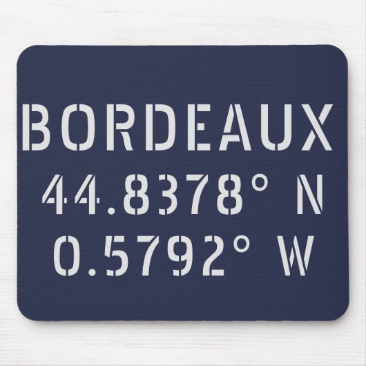 Bordeaux Latitude Longitude Mousepad (Vorne)