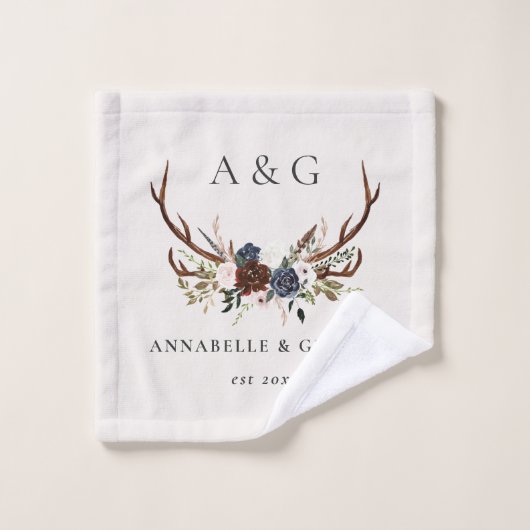 Bordeaux-Marinebar  Badhandtuch Set (Waschlappen)