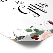 Bordeaux & Marineblau Hochzeitskarten & Geschenkze Poster (Ecke)