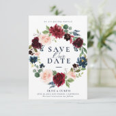 Bordeaux-Marinekarte Save the Date (Stehend Vorderseite)