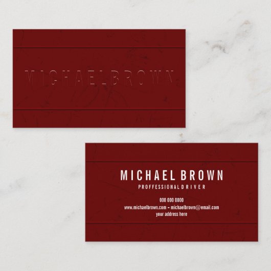 Bordeaux-Marmor Visitenkarte (Vorne/Hinten)