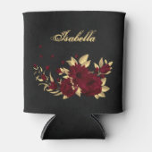 Bordeaux mit Chic und schwarz mit Gold Dosenkühler (Vorderseite)