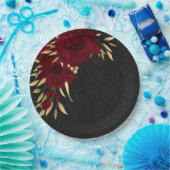 Bordeaux mit Chic und schwarz mit Gold Pappteller (Party)