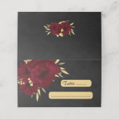 Bordeaux mit Chic und schwarz mit Gold Platzkarte (Außenseite Aufgefaltet)