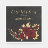 Bordeaux mit Chic und schwarz mit Gold Serviette (Vorderseite)