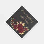 Bordeaux mit Chic und schwarz mit Gold Serviette (Ecke)