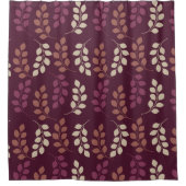 Bordeaux Modern Botanical Japandi Duschvorhang (Vorderseite)