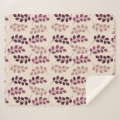 Bordeaux Modern Botanical Japandi Sherpadecke (Vorderseite (Horizontal))
