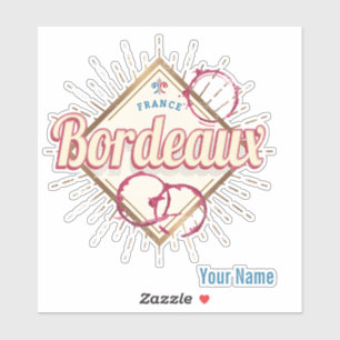 Bordeaux Nouvelle-Aquitaine Frankreich Retro Wein Aufkleber