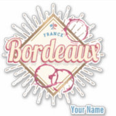 Bordeaux Nouvelle-Aquitaine Frankreich Retro Wein Aufkleber (Vorderseite)