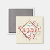 Bordeaux Nouvelle-Aquitaine Frankreich Retro Wein Magnet (Vorderseite/Rückseite)