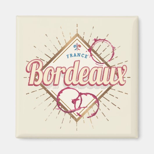 Bordeaux Nouvelle-Aquitaine Frankreich Retro Wein Magnet (Vorne)