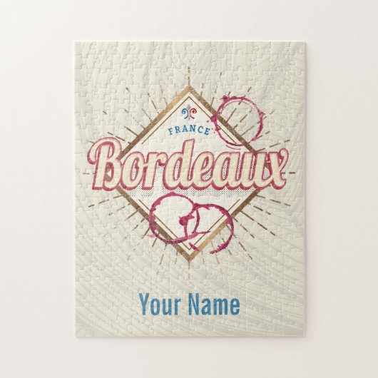 Bordeaux Nouvelle-Aquitaine Frankreich Retro Wein Puzzle (Vertikal)